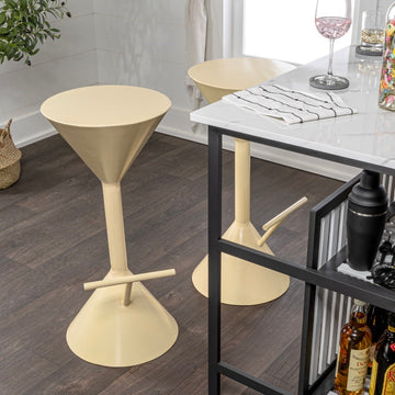 Chronos 29.75" Modern Industrial Iron Hourglass Backless Bar Stool with Foot Rest - JONATHAN Y